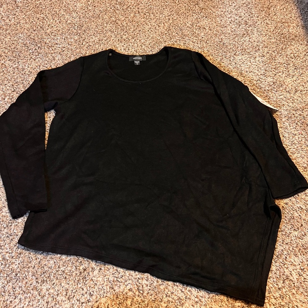 Karen Kane Black Crystal Girl Asymmetric Top Plus Size 1X